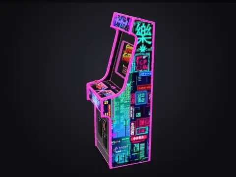 Neon Arcade Cabinet 3D model
