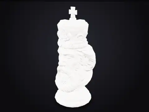 Carved Chess King 3D model