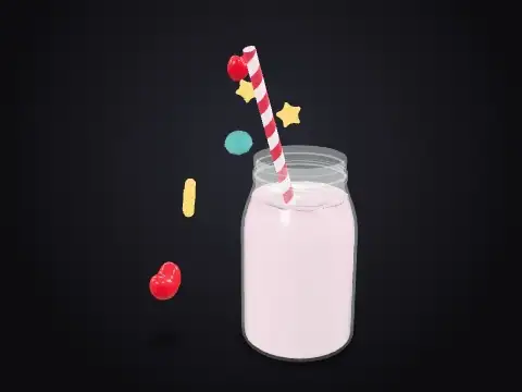 Strawberry Milkshake 3D model