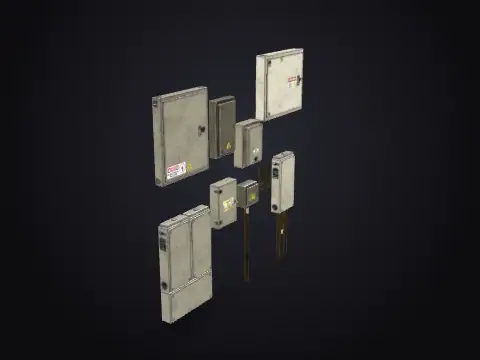 Rusty Electrical Boxes 3D model