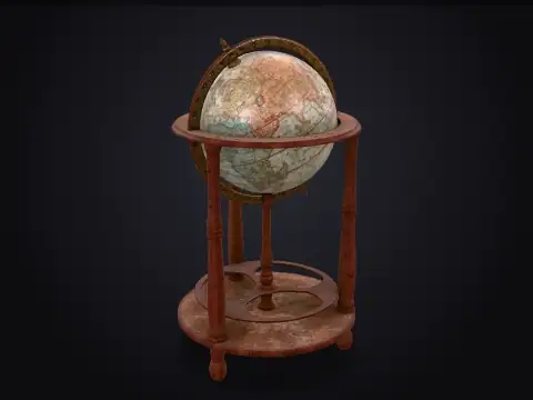 Antique Floor Globe 3D model