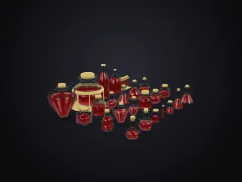Apothecary Jars and Bottles 3D model