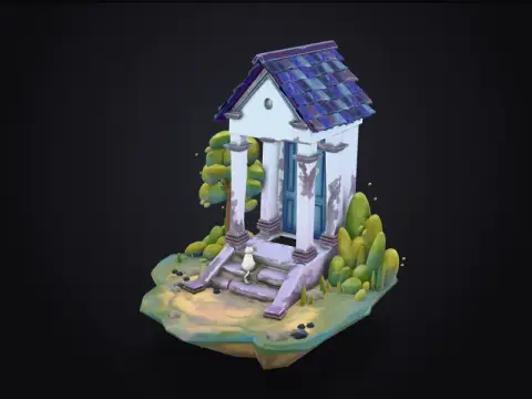 Blue Door Diorama 3D model