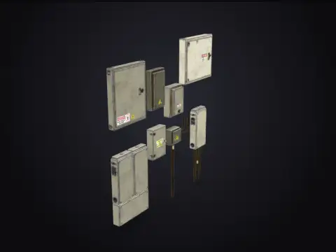 Rusty Electrical Boxes 3D model