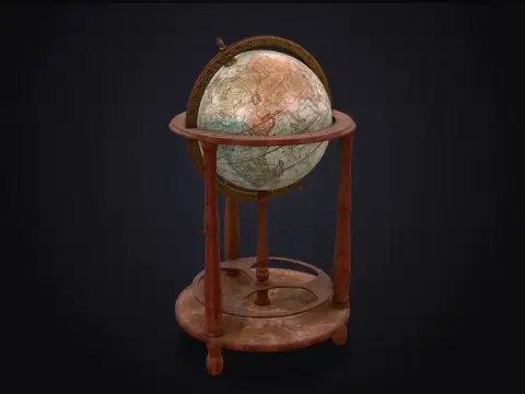Antique Floor Globe 3D model