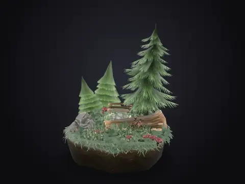 Low-Poly Forest Scene 3D model