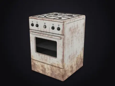 Old Gas Stove 3D model