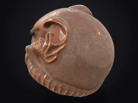 Netsuke: Curled Rat 3D model