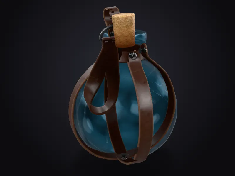 Leather-Strapped Potion Bottle 3D model